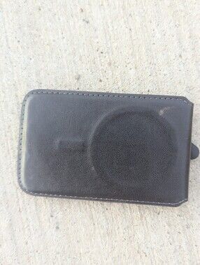 Black Bifold Wallet Card Holder Snap Closure ID Window Zipper Coin Pocket